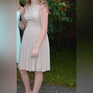 Women's Cream Chiffon A-Line Skirt